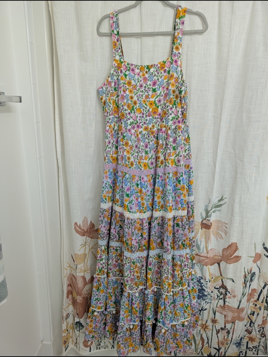 crown & ivy Dresses & Skirts - Crown & Ivy Floral Tiered Maxi Dress XL Cottagecore Boho